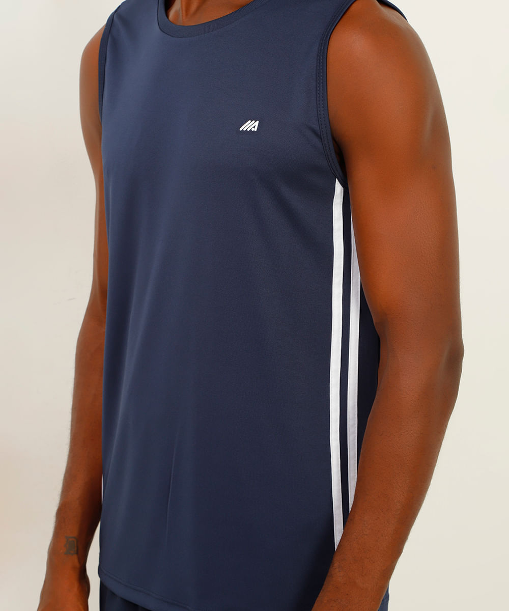 regata com listras esportiva ace azul marinho