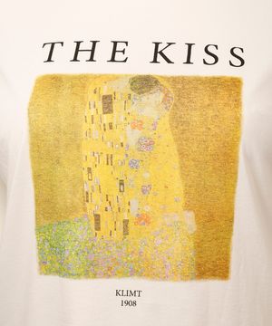 camiseta de algodão manga curta the kiss plus size mindset off white