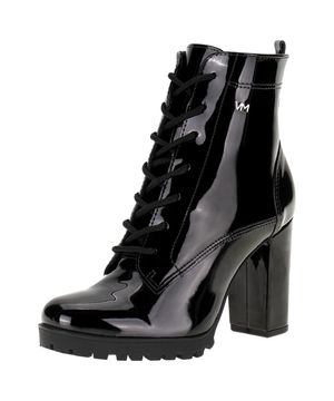 Bota Feminina Coturno Via Marte 234601 VERNIZ/PRETO