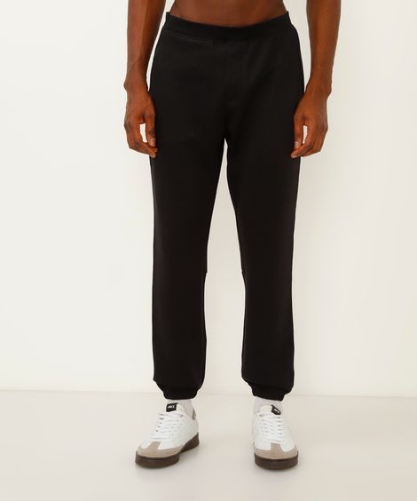 calça jogger de moletom esportiva preta