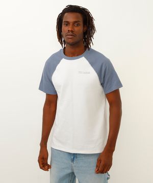 camiseta de algodão venice raglan azul