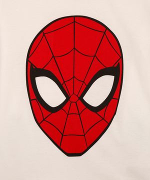 pijama infantil de algodão manga curta com short homem aranha off white