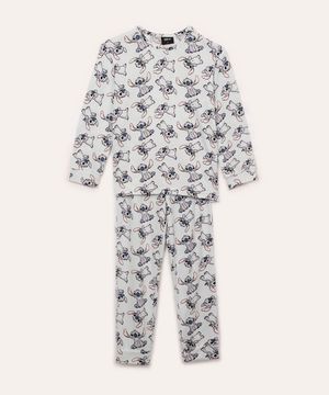 pijama longo infantil stitch azul