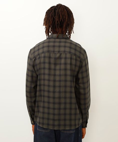 camisa xadrez manga longa verde