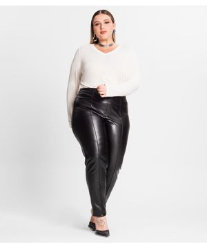 Legging Feminina Plus Size Secret Glam Preto