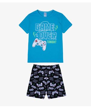 Pijama Verão Infantil Masculino Kappes Azul