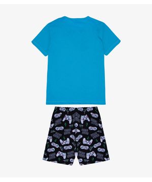Pijama Verão Infantil Masculino Kappes Azul