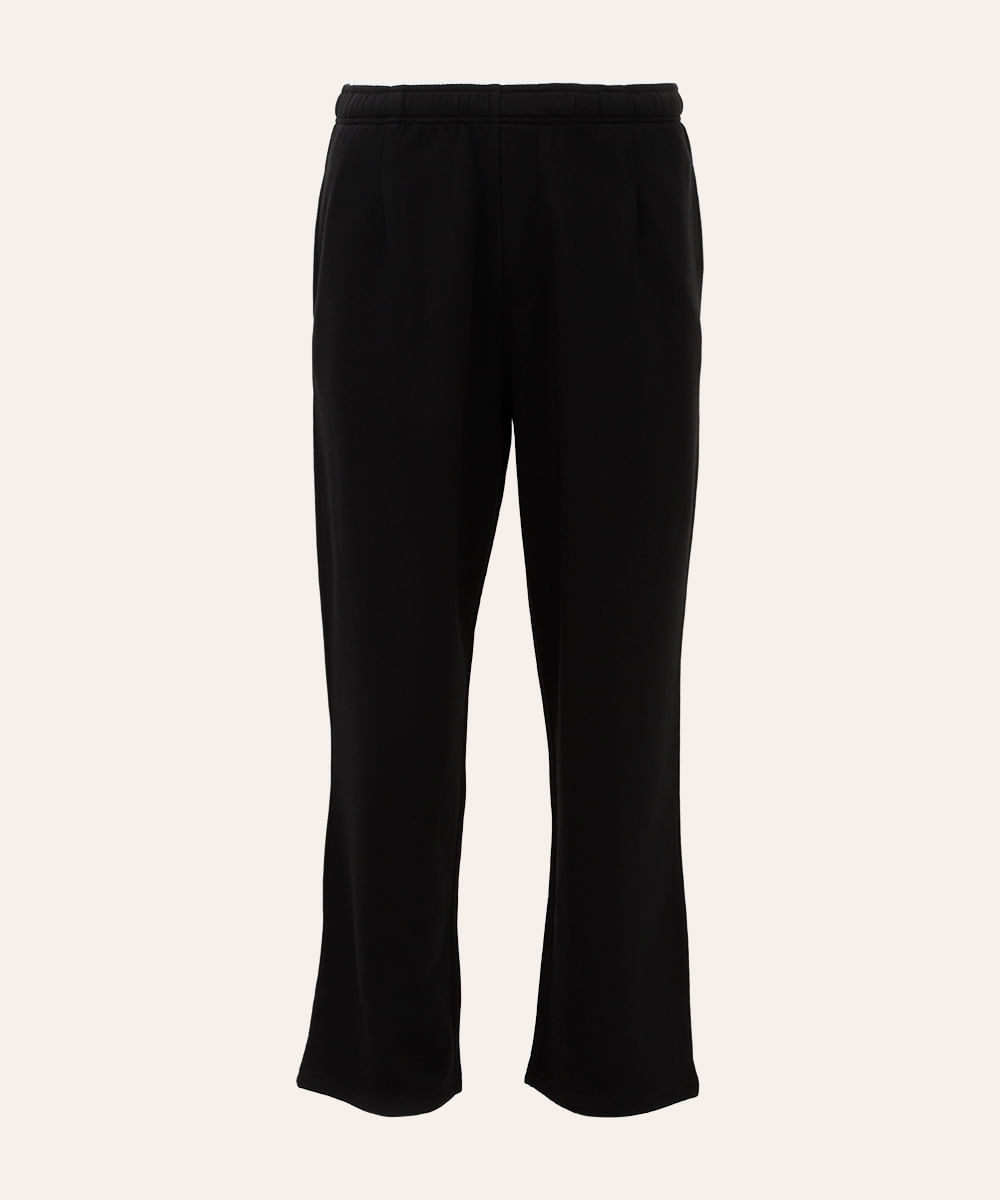 calça wide leg de moletom preto