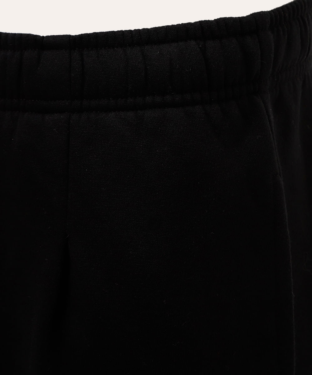 calça wide leg de moletom preto