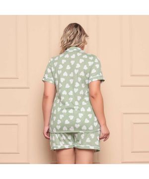 Pijama Americano Gestante Plus Size Corações Luna Cuore