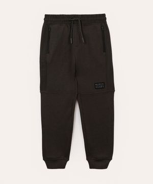 calça jogger de moletom infantil cinza