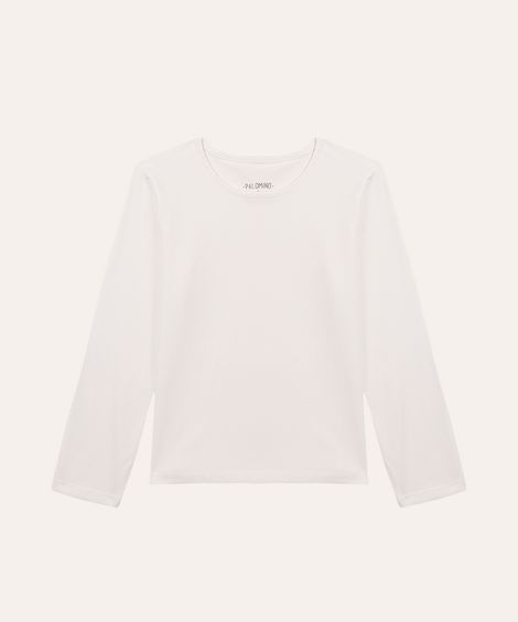 blusa básica de algodão infantil off white
