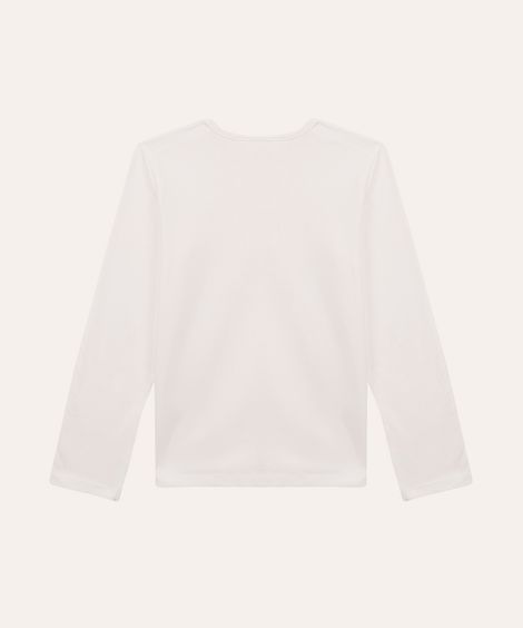 blusa básica de algodão infantil off white