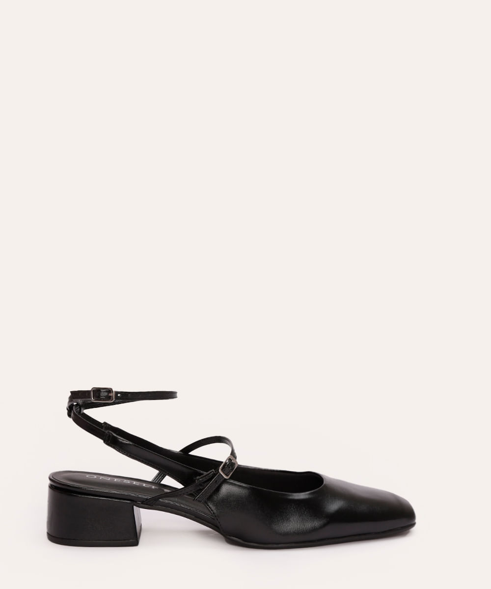 scarpim bico quadrado salto baixo oneself preto