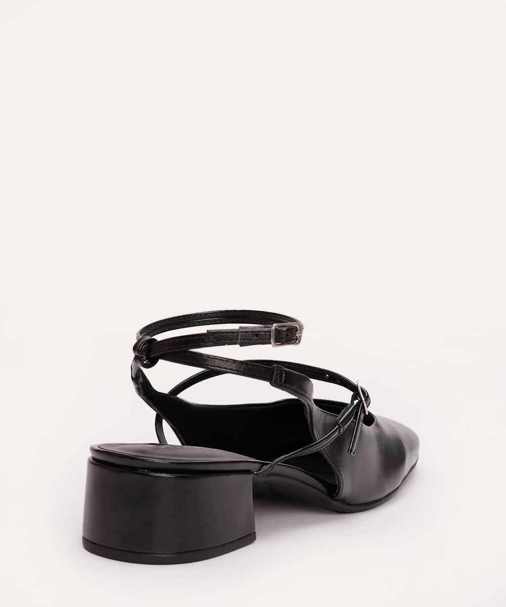 scarpim bico quadrado salto baixo oneself preto