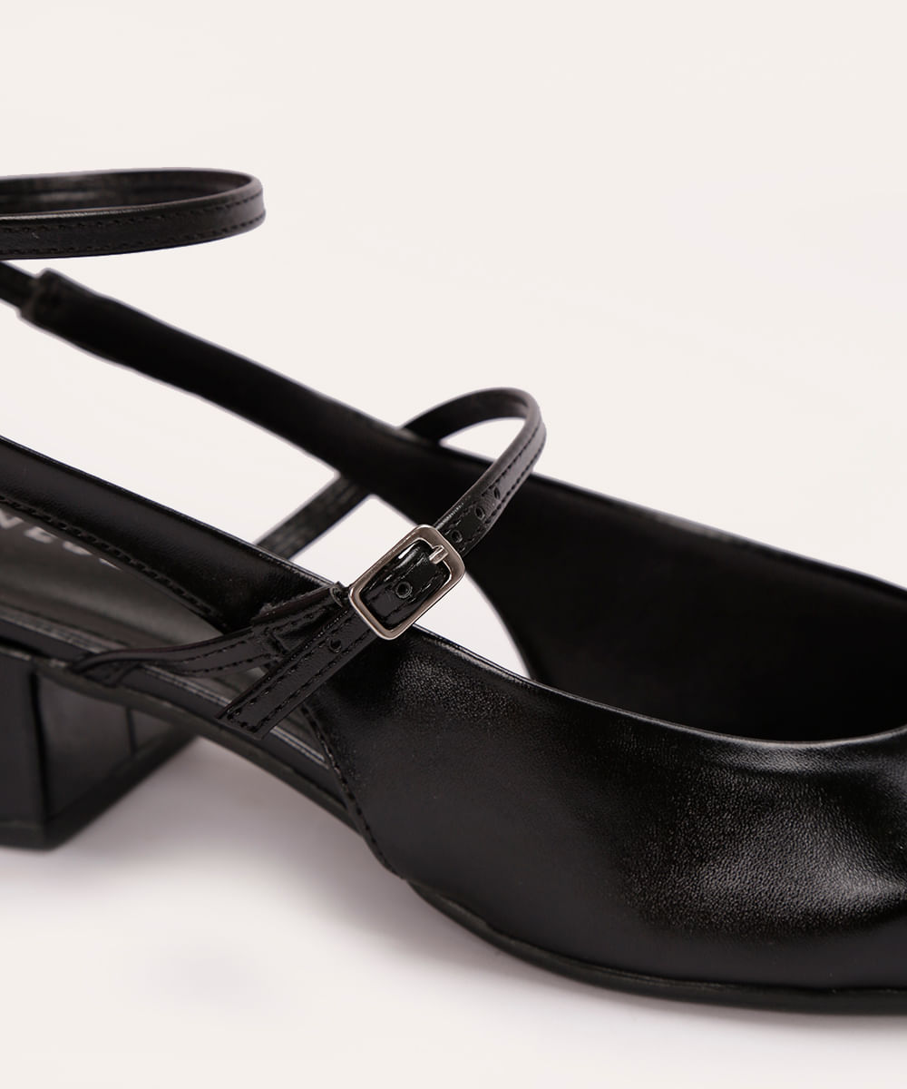 scarpim bico quadrado salto baixo oneself preto
