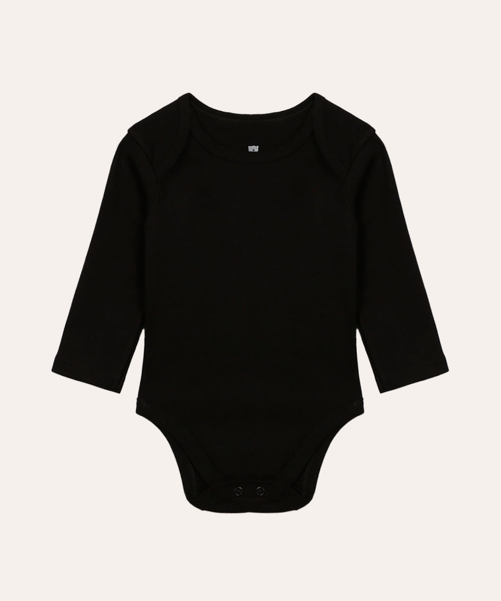 body de algodão infantil básico  preto