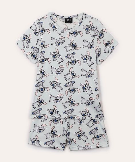 pijama curto infantil stitch azul