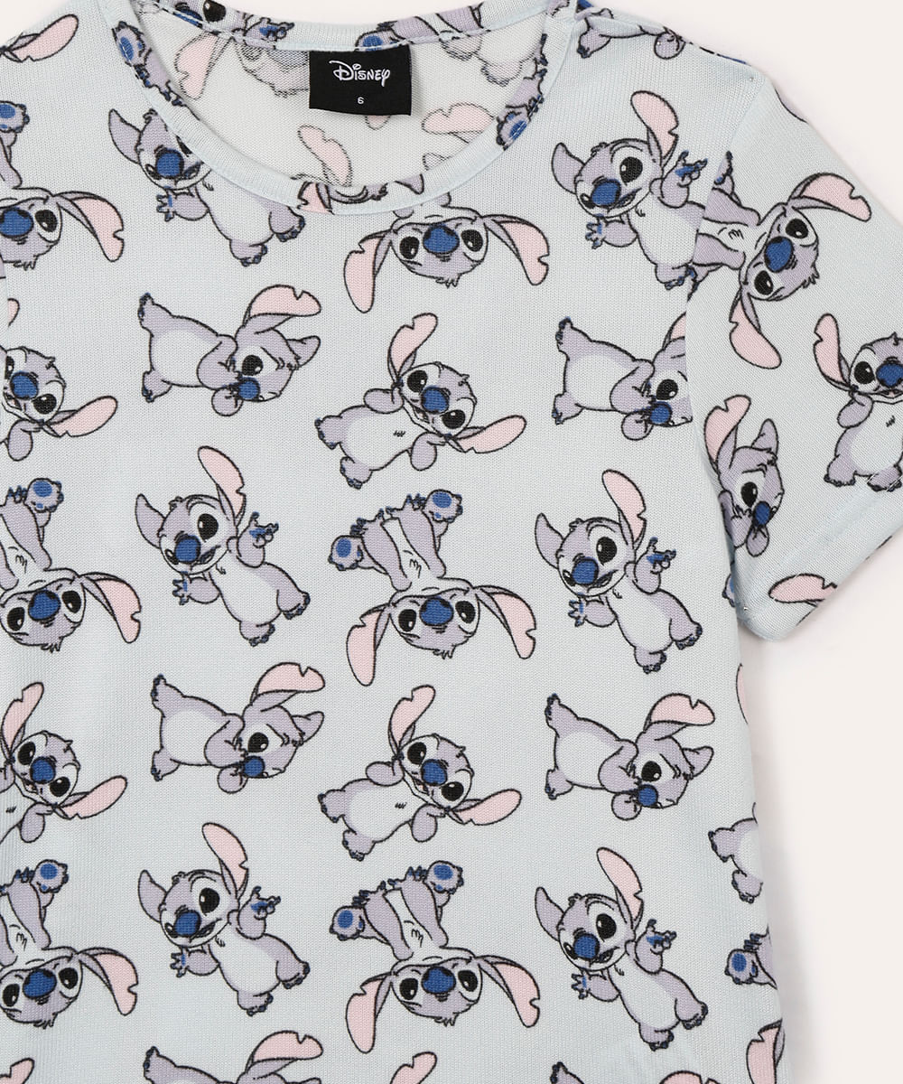 pijama curto infantil stitch azul