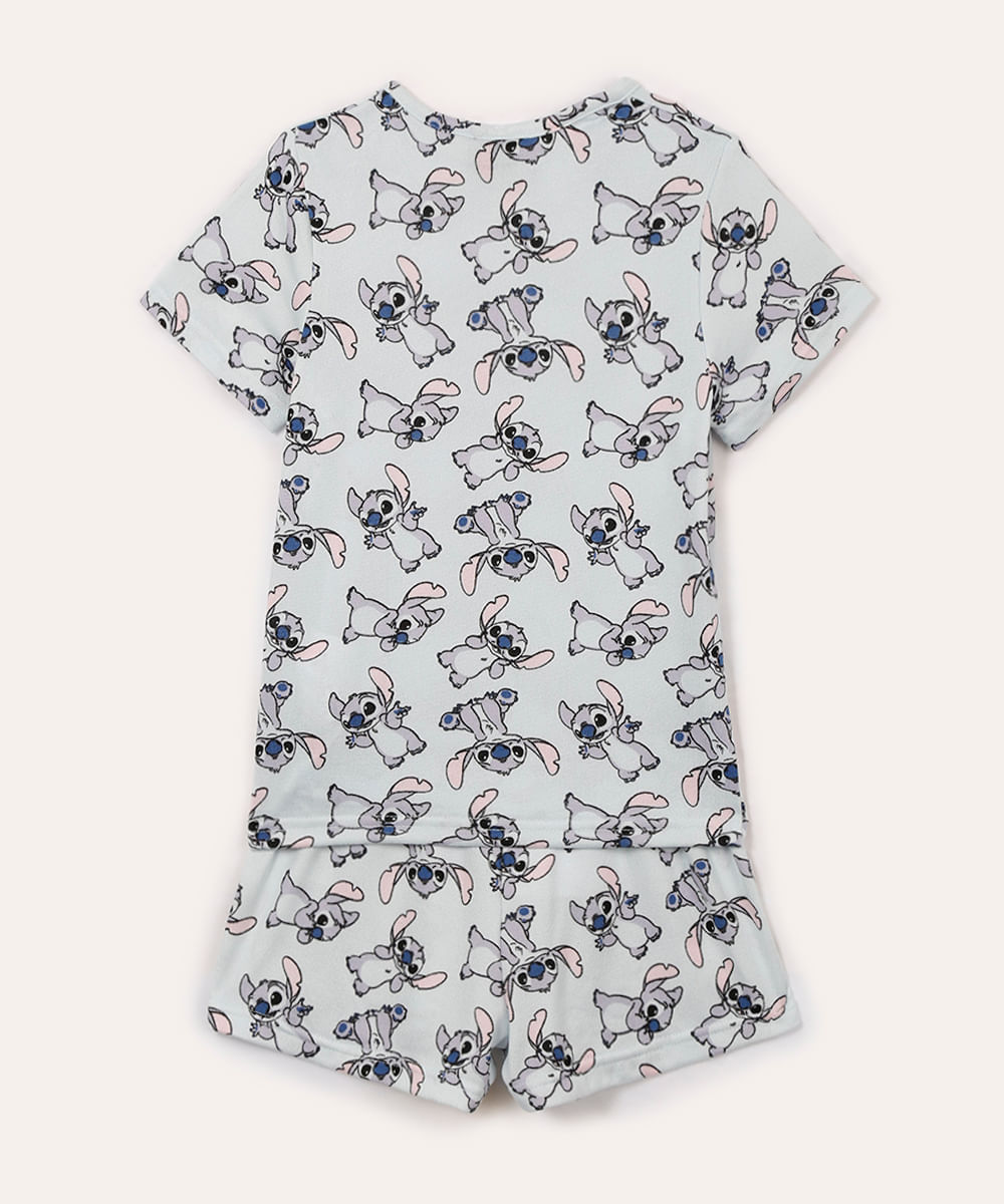 pijama curto infantil stitch azul