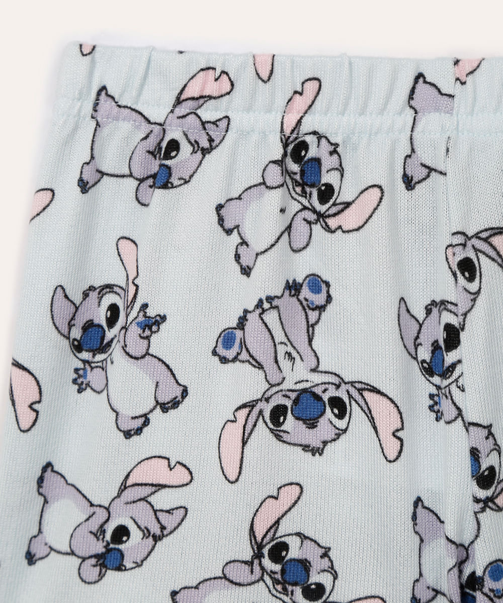 pijama curto infantil stitch azul
