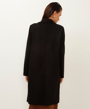 casaco trench coat aveludado preto