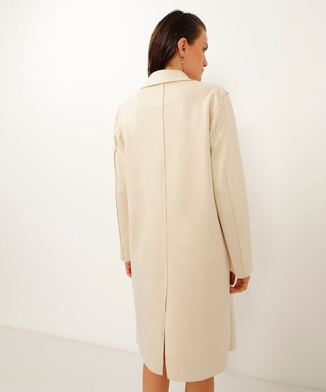 casaco trench coat aveludado off white