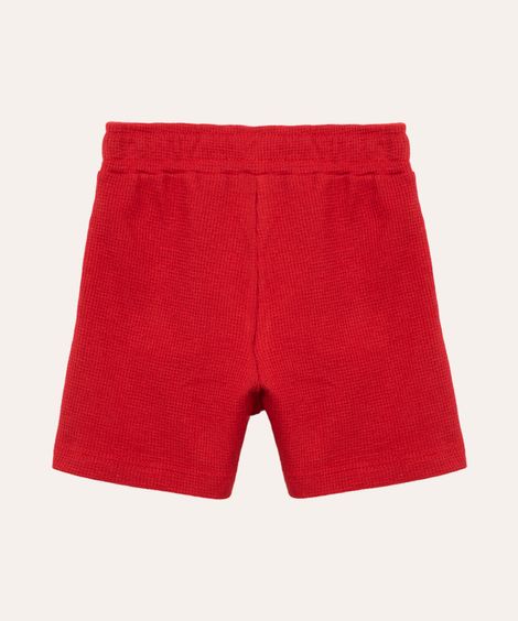 bermuda texturizada infantil com bolsos vermelho