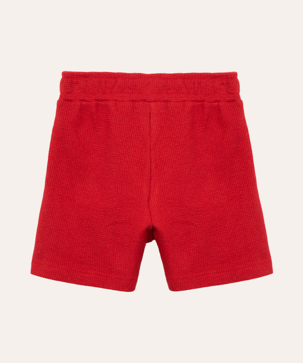 bermuda texturizada infantil com bolsos vermelho
