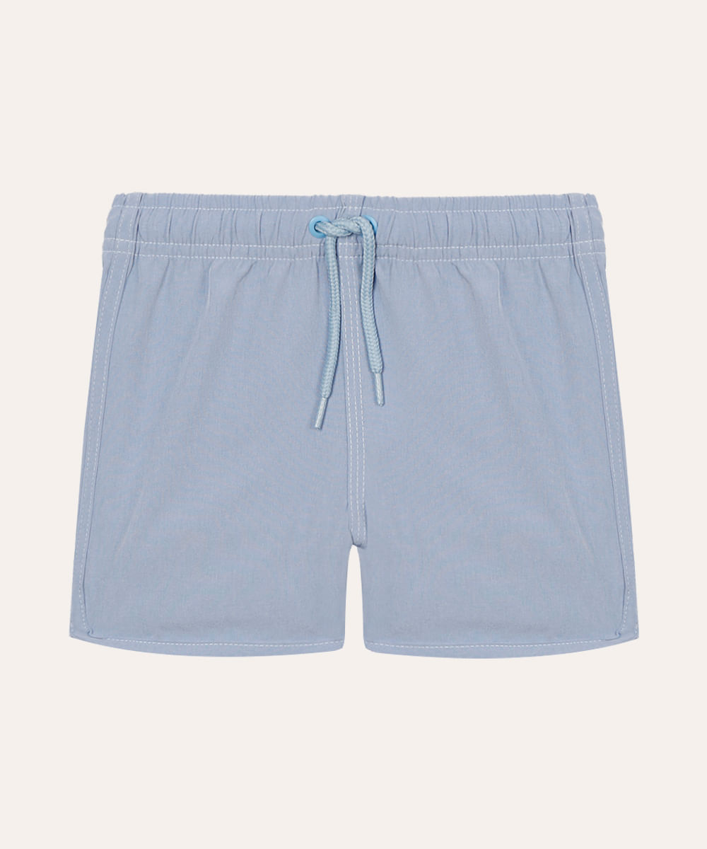 short infantil cós elástico com bolso azul