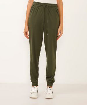 calça jogger com bolsos verde militar