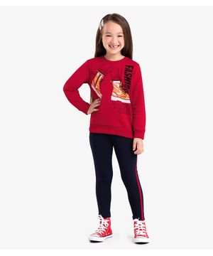 Conjunto Infantil Feminino Fashion Girl Rovi Kids Vermelho