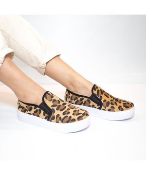 Slip-on Jéssica Peludinho Onça