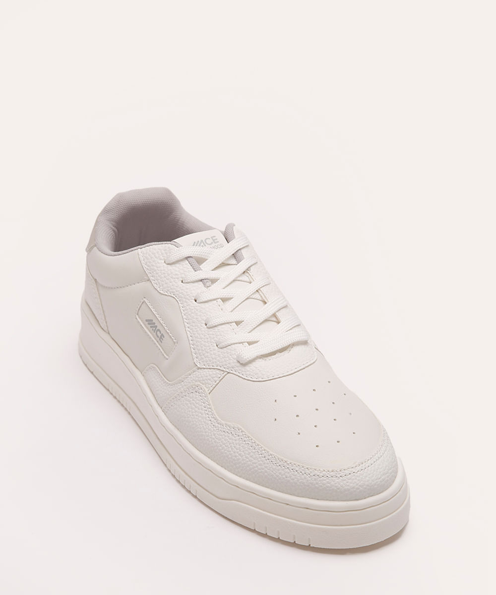 tênis casual com recortes branco