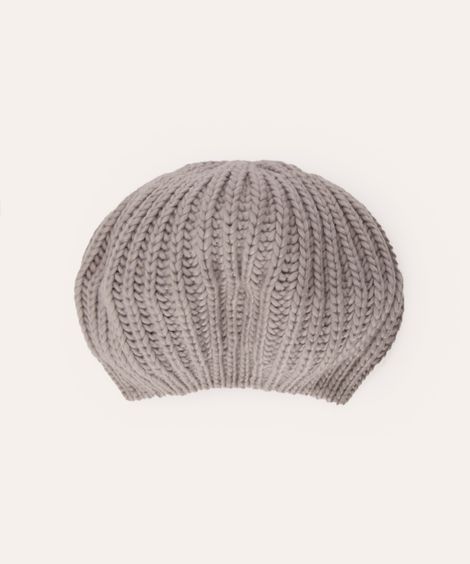 boina de tricot cinza