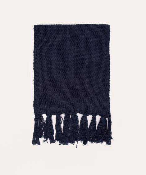 cachecol de tricot azul marinho
