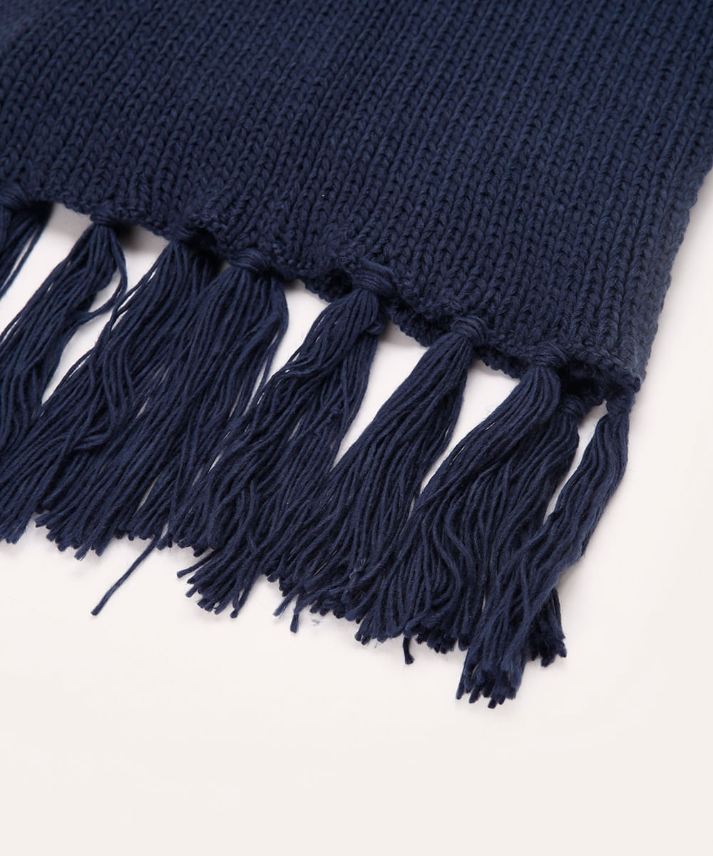 cachecol de tricot azul marinho