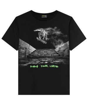 Camiseta Teen Masculina Lemon Meia Malha Preto