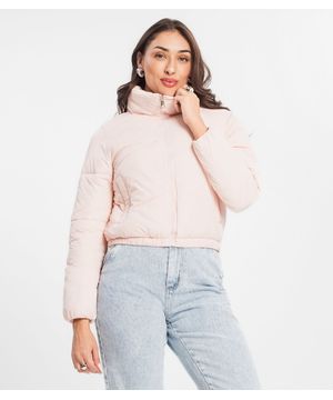 Jaqueta Feminina Puffer Bomber Select Rosa