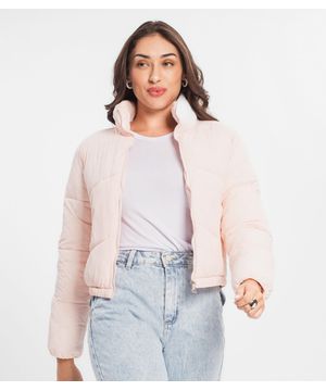 Jaqueta Feminina Puffer Bomber Select Rosa