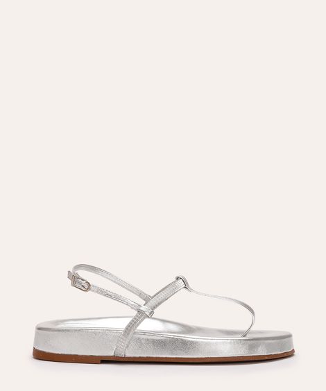 rasteirinha flatform metalizada oneself prateada