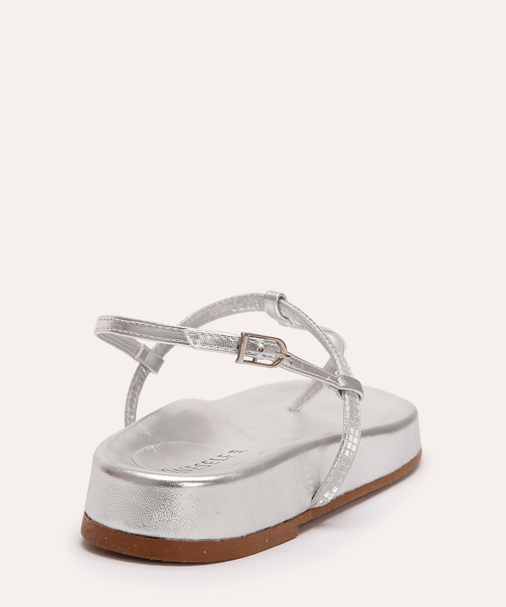 rasteirinha flatform metalizada oneself prateada