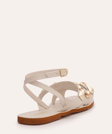 rasteirinha com tiras e tachas oneself off white