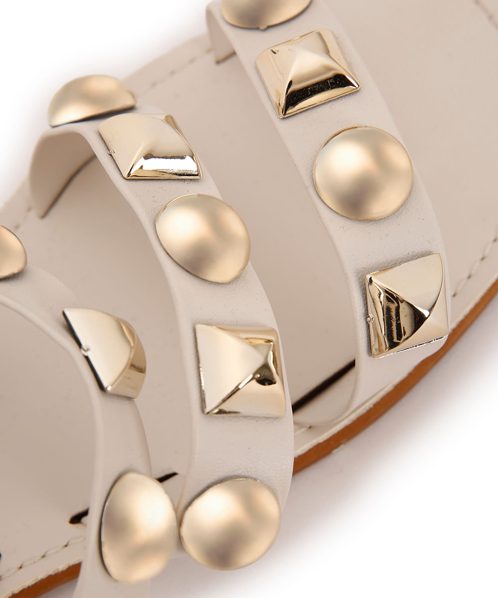 rasteirinha com tiras e tachas oneself off white