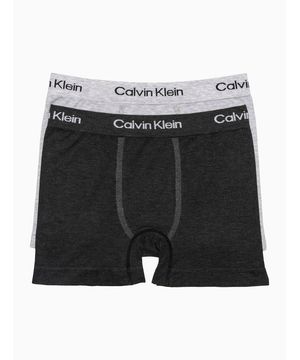 Kit 2 Cuecas Masculinas Seamless Viscose Calvin Klein Underwear - Chumbo/Cinza Claro