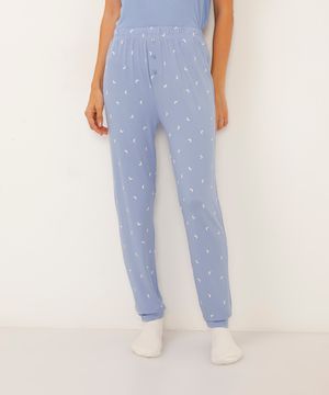 calça pijama de viscose lua azul