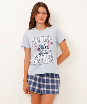 short de pijama avulso flanelado xadrez azul marinho