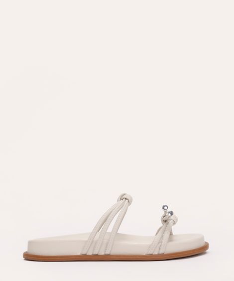 rasteirinha flatform tiras com nó e laço oneself off white