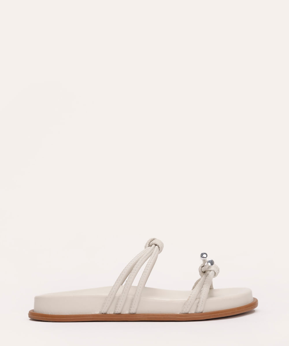 rasteirinha flatform tiras com nó e laço oneself off white