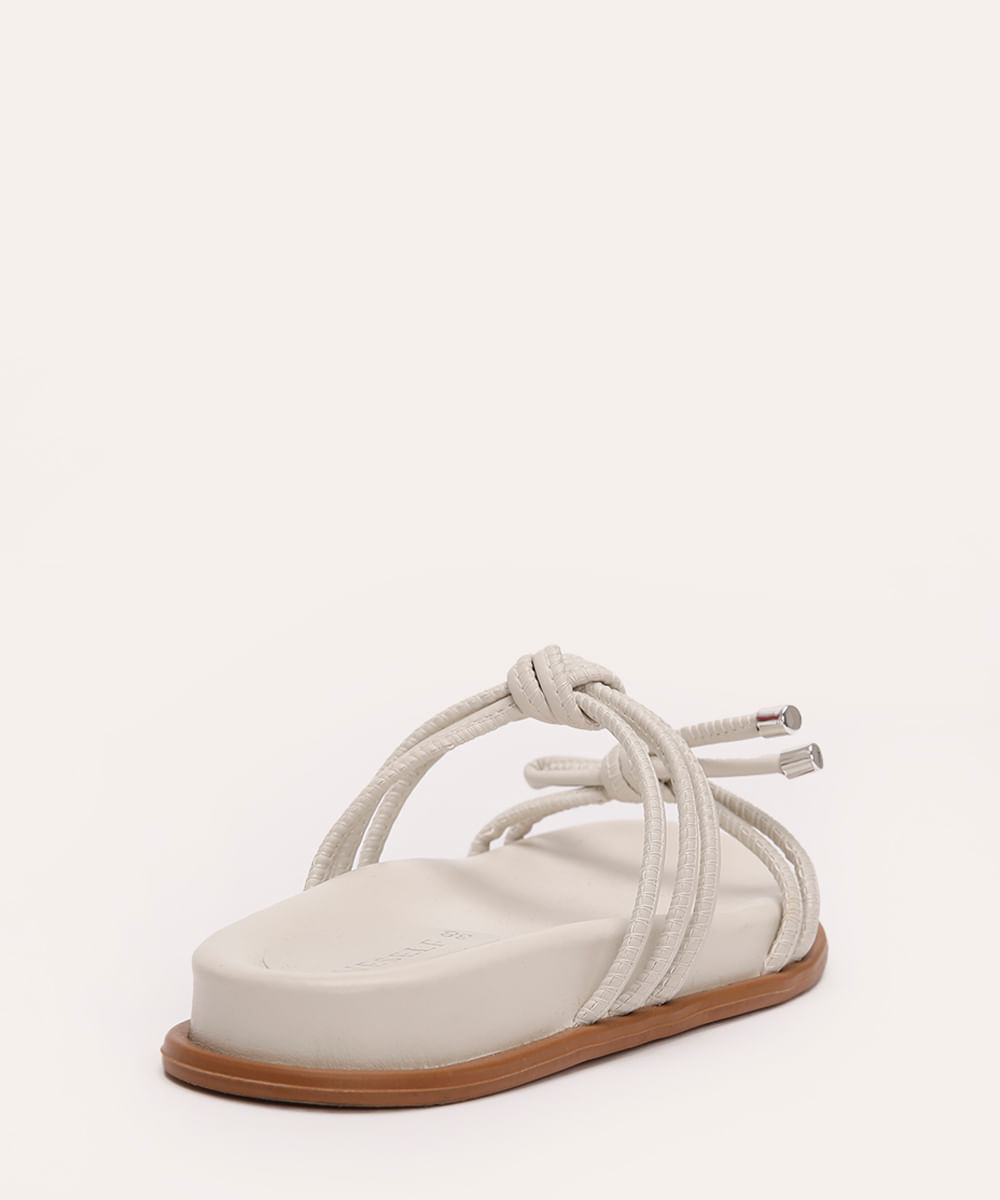 rasteirinha flatform tiras com nó e laço oneself off white